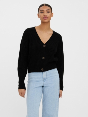 VMLEA LS V-NECK CUFF CARDIGAN 177868 Black