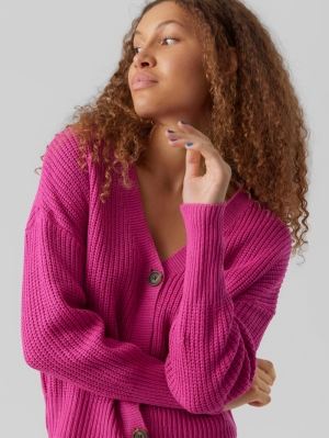 VMLEA LS V-NECK CUFF CARDIGAN 262755 Pink Yar