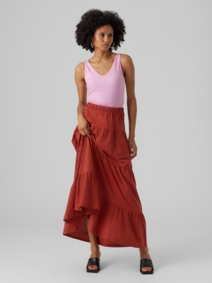 VMMIA HW MAXI SKIRT JRS EXP 244635 Barn Red