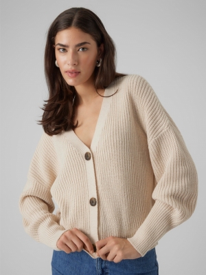 VMLEA LS V-NECK CUFF CARDIGAN 195780 Pumice S