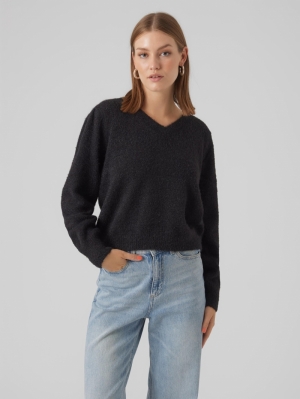 VMNEWPOILU LS V-NECK PULLOVER 177868 Black