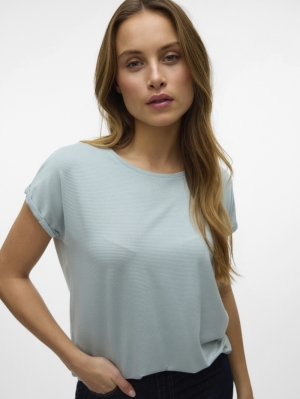 VMLAVA GLITTER SS TOP STRIPE G 294075003 Gray