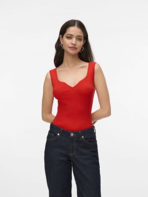 VMWILLOW SL HEART-NECK TOP GA 180974 Fiery Re
