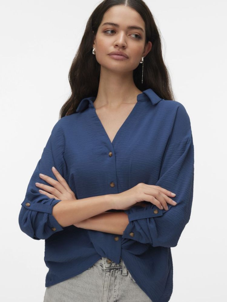 VMIZZY LS DETAIL SHIRT WVN BTQ 229916 Dark Den
