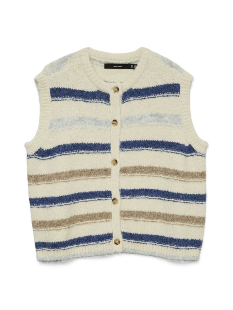VMKIRA SL O-NECK STRIPE VEST B 222913001 Birch