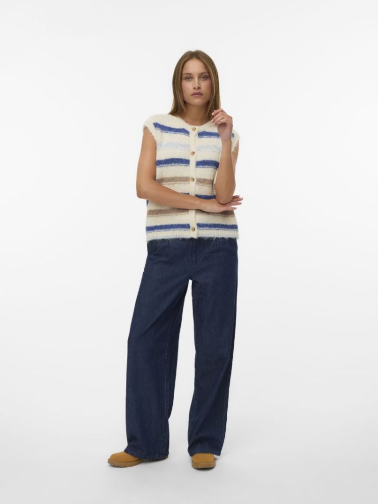 VMKIRA SL O-NECK STRIPE VEST B 222913001 Birch