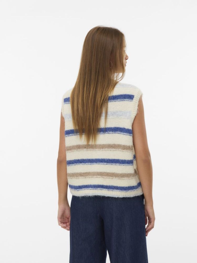 VMKIRA SL O-NECK STRIPE VEST B 222913001 Birch