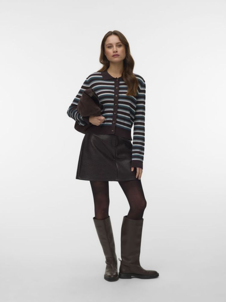 VMBRIDGET HW SHORT SKIRT JRS 297957 Chocolat