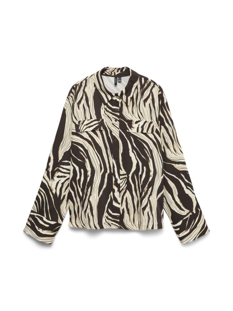VMEVA NORMA LS SHIRT WVN 297957001 Choco