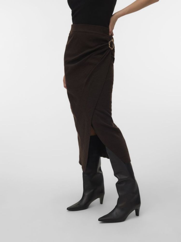 VMKACY NW DRAPE ANKLE SKIRT 297957002 Choco