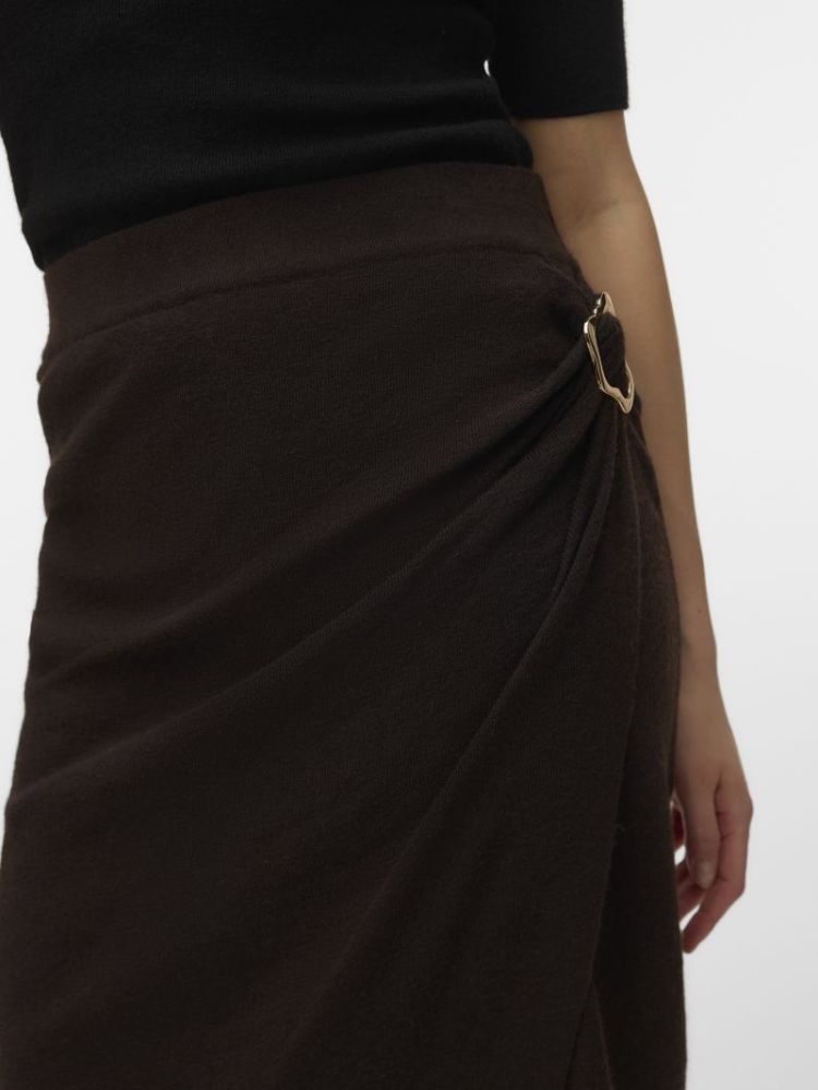 VMKACY NW DRAPE ANKLE SKIRT 297957002 Choco