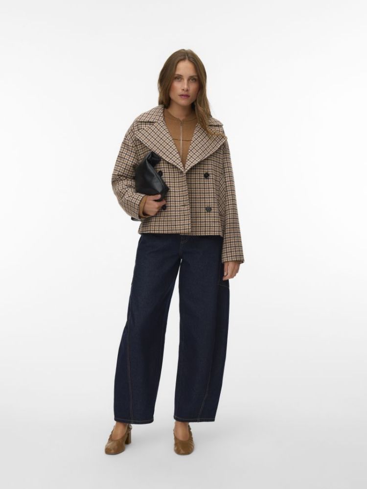 VMJACKIELINE CHECK SHORT JACKE 297957002 Choco