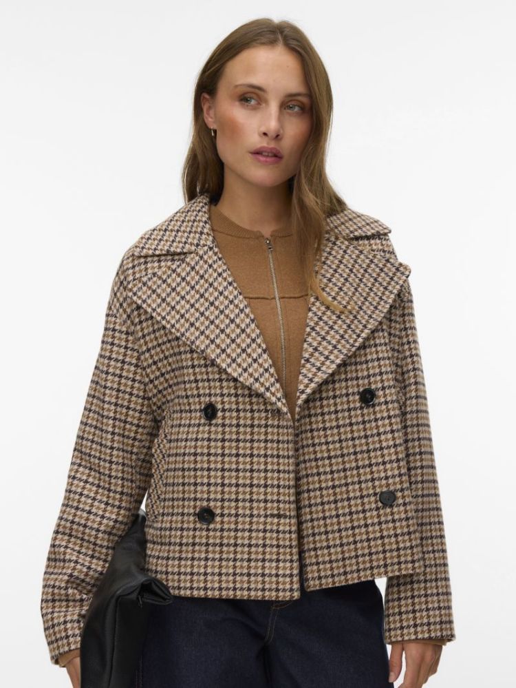 VMJACKIELINE CHECK SHORT JACKE 297957002 Choco