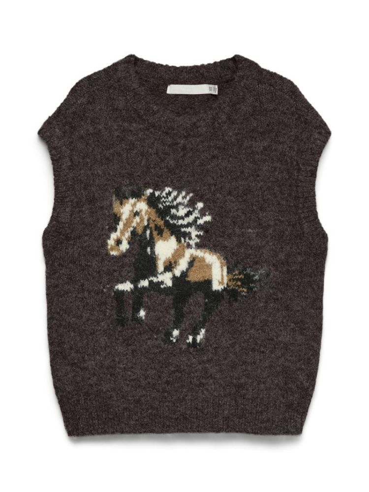 VMARIANNA SL O-NECK VEST PRM 297957002 Choco