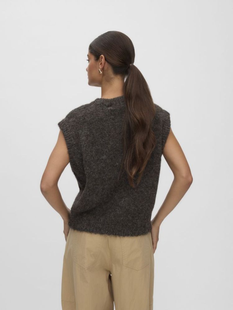 VMARIANNA SL O-NECK VEST PRM 297957002 Choco