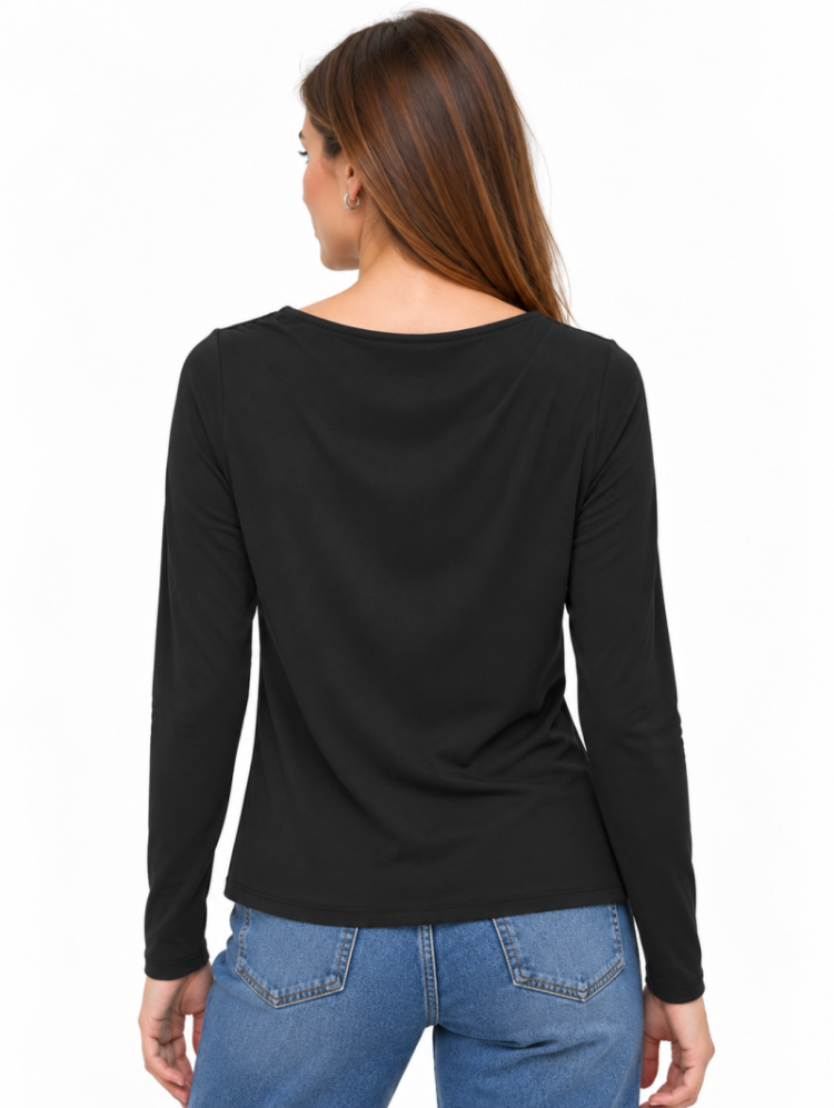 VMBRIELLE LS BOATNECK TOP JRS 177868 Black