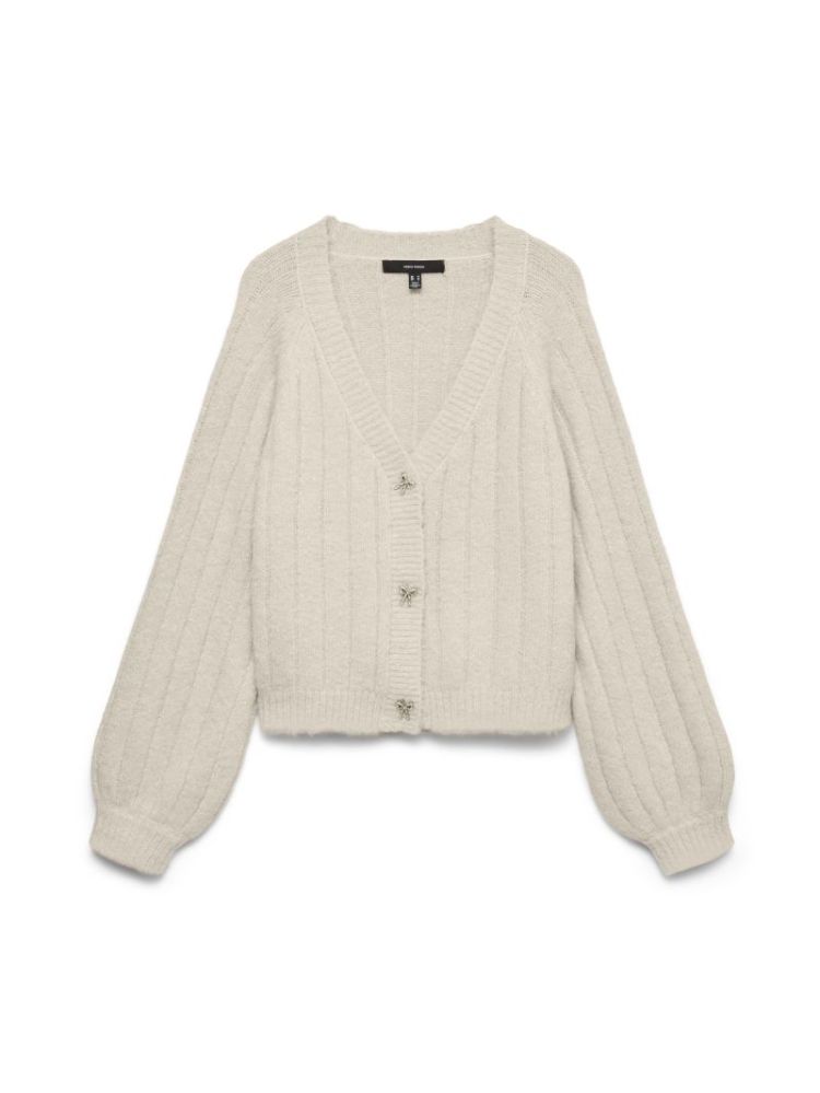 VMSALLY LS V-NECK CARDIGAN 222913 Birch
