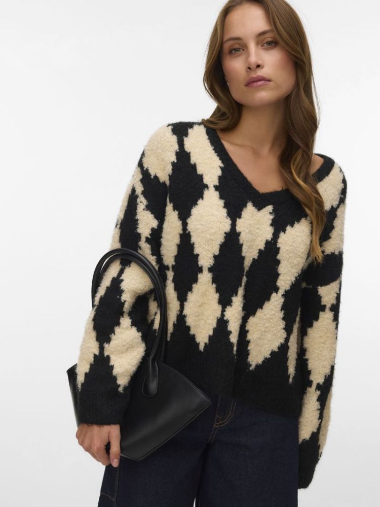VMCOLLEEN LS V-NECK PULLOVER B 177868001 Black