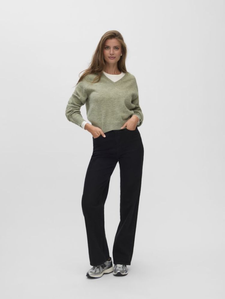 VMTEAK LS V-NECK PULLOVER BF 242175001 Oil G