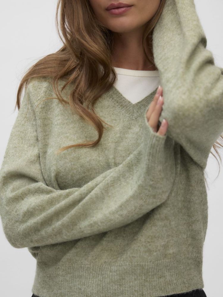 VMTEAK LS V-NECK PULLOVER BF 242175001 Oil G