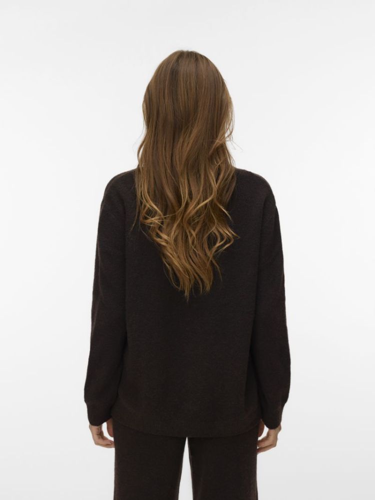 VMBESTI LS V-NECK LONG PULLOVE 297957001 Choco