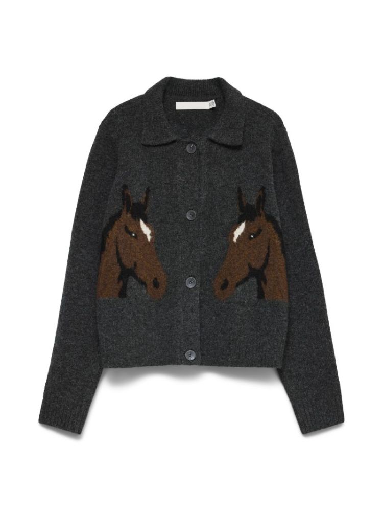 VMCAVALLO LS POLO CARDIGAN PRM 178996001 Dark