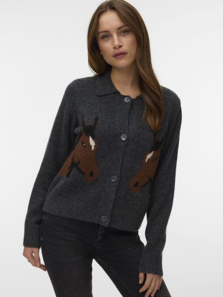 VMCAVALLO LS POLO CARDIGAN PRM 178996001 Dark